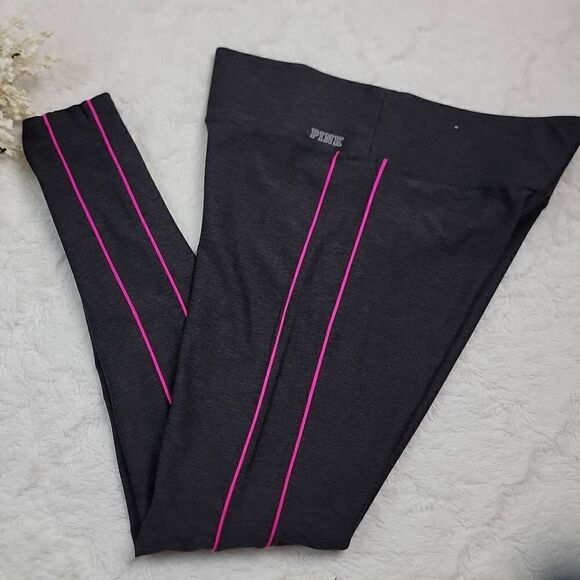PINK Victoria's‎ Secret YOGA Gray & Pink Yoga Pants [SIZE MEDIUM] - Picture 2 of 5